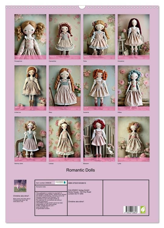Produktbild: Romantic Dolls (Wall Calendar 2026 DIN A2 portrait), CALVENDO 12 Month Wall Calendar