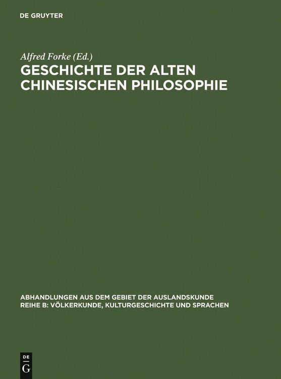 Produktbild: Geschichte der alten chinesischen Philosophie