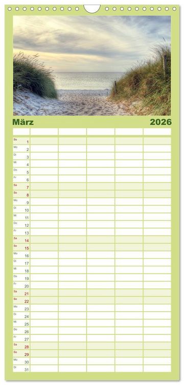 Produktbild: Familienplaner 2026 - Fischland Dar&szlig; Zingst &ndash; Die Halbinsel an der Ostsee mit 5 Spalten (Wandkalender, 21 x 45 cm) CALVENDO