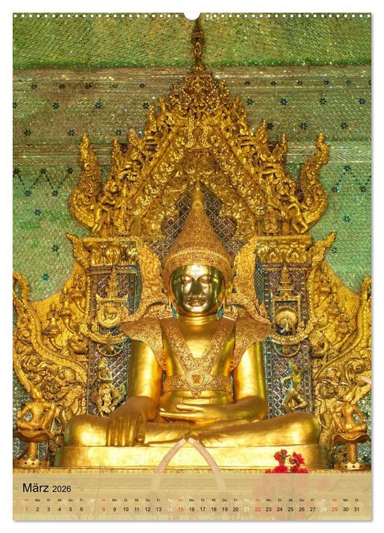 Produktbild: BUDDHA in GOLD (Wandkalender 2026 DIN A2 hoch), CALVENDO Monatskalender
