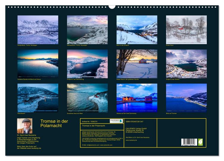 Produktbild: Troms&oslash; in der Polarnacht (Wandkalender 2026 DIN A2 quer), CALVENDO Monatskalender