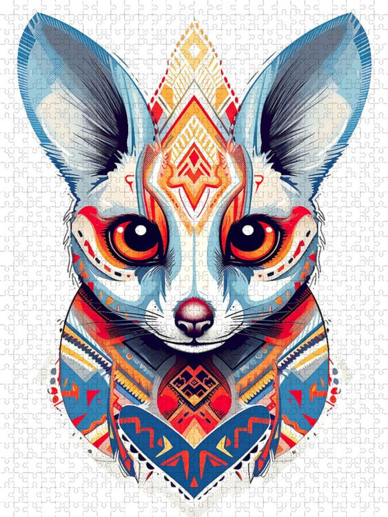 Produktbild: CALVENDO Puzzle Katta Lemur im Tattoo Design | 2000 Teile Lege-Gr&ouml;&szlig;e 90x67cm Foto-Puzzle f&uuml;r gl&uuml;ckliche Stunden