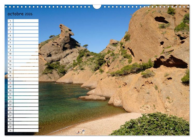 Produktbild: Les Calanques - Criques et fiords de Provence (Calendrier mural 2026 DIN A3 vertical), CALVENDO calendrier mensuel