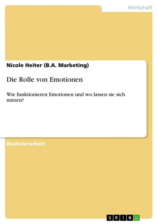 Produktbild: Die Rolle von Emotionen