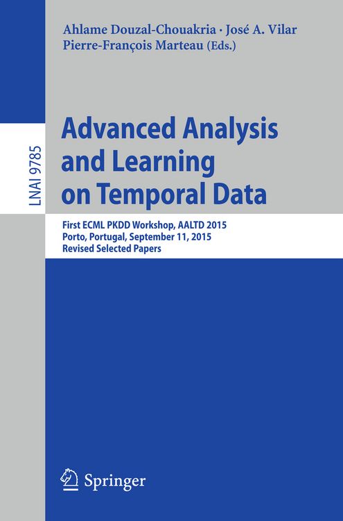 Produktbild: Advanced Analysis and Learning on Temporal Data