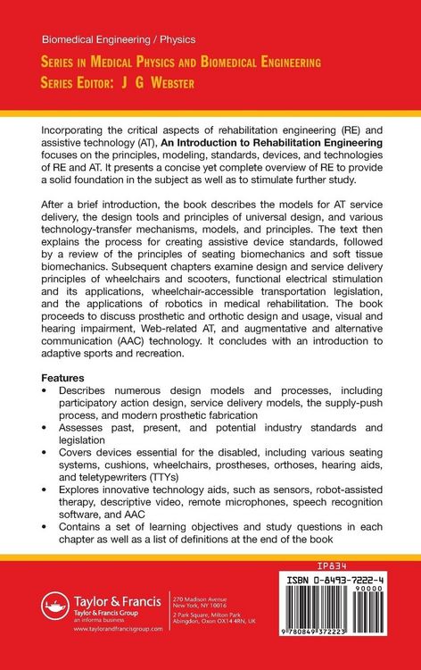 Produktbild: An Introduction to Rehabilitation Engineering