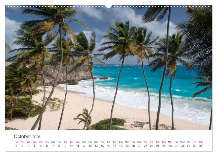 Produktbild: Caribbean beaches and the shades of blue (High Quality Premium Wall Calendar 2026 DIN A2 landscape),CALVENDO 12 Month Wall Calendar