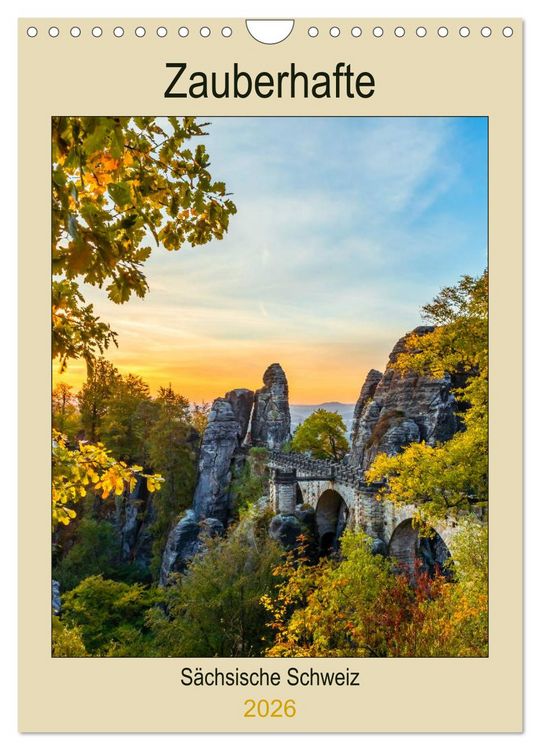 Produktbild: Zauberhafte S&auml;chsische Schweiz (Wandkalender 2026 DIN A4 hoch), CALVENDO Monatskalender