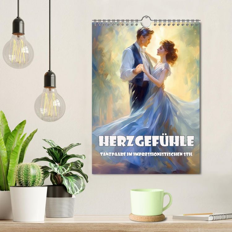 Produktbild: Herzgef&uuml;hle &ndash; Tanzpaare im impressionistischen Stil (Wandkalender 2026 DIN A4 hoch), CALVENDO Monatskalender