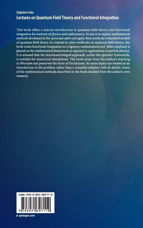 Produktbild: Lectures on Quantum Field Theory and Functional Integration