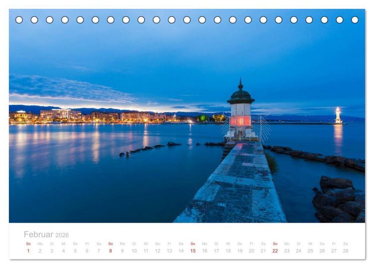 Produktbild: GENFER SEE Das Schweizer Ufer (Tischkalender 2026 DIN A5 quer), CALVENDO Monatskalender