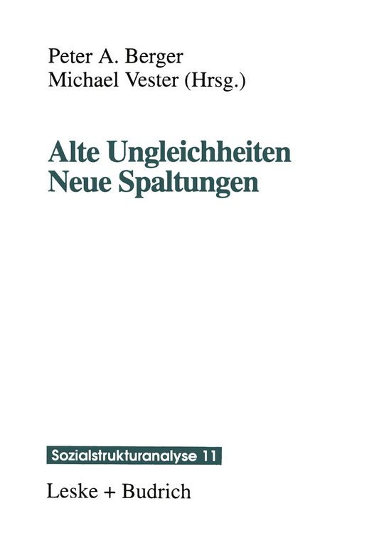 Produktbild: Alte Ungleichheiten Neue Spaltungen