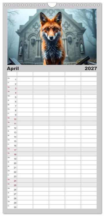 Produktbild: Familienplaner 2027 - Schattenkuss - Tiere in den Armen der Nacht mit 5 Spalten (Wandkalender, 21 x 45 cm) CALVENDO