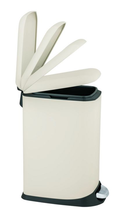 Produktbild: Treteimer Mod. Design 12 L, Easy-Close, Creme, mit herausnehmbarem Einsatz