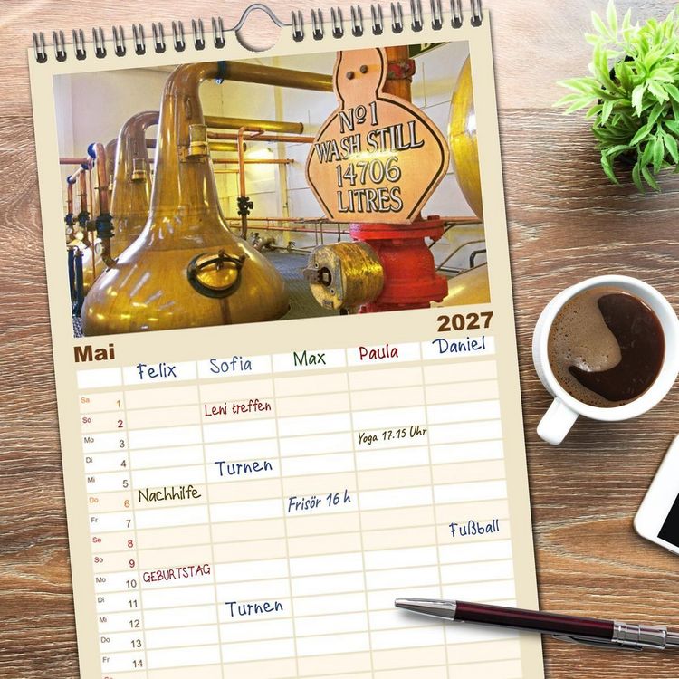Produktbild: Familienplaner 2027 - Whisky: Reine Geschmacksache mit 5 Spalten (Wandkalender, 21 x 45 cm) CALVENDO