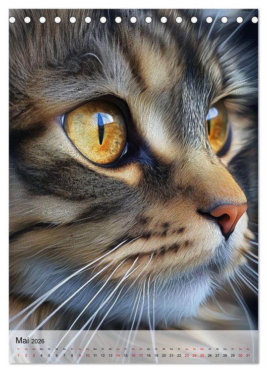 Produktbild: Katzen (Tischkalender 2026 DIN A5 hoch), CALVENDO Monatskalender