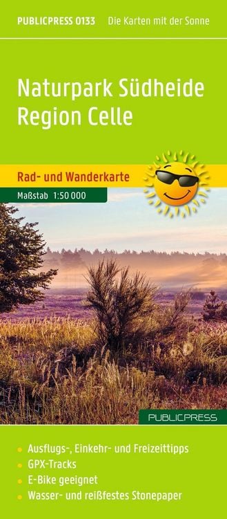 Produktbild: Publicpress Rad- und Wanderkarte Naturpark S&uuml;dheide, Region Celle 1:50.000