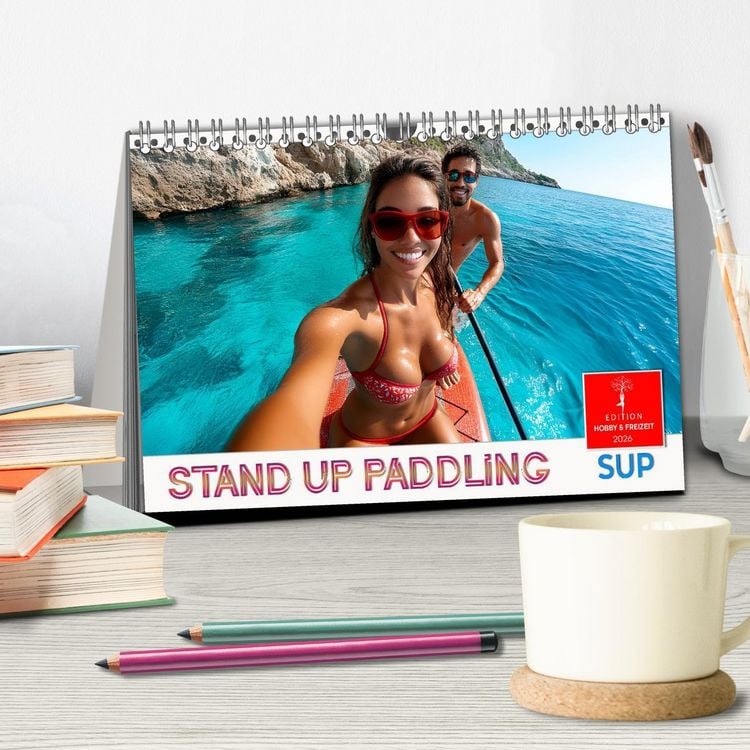 Produktbild: Stand up paddling - SUP (Tischkalender 2026 DIN A5 quer), CALVENDO Monatskalender