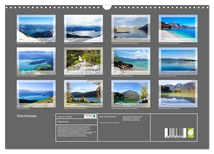 Produktbild: Walchensee (Wandkalender 2027 DIN A3 quer), CALVENDO Monatskalender