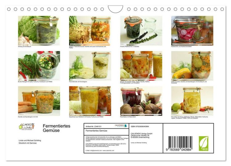 Produktbild: Fermentiertes Gem&uuml;se (Wandkalender 2027 DIN A4 quer), CALVENDO Monatskalender