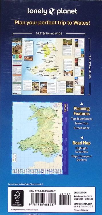 Produktbild: Lonely Planet Wales Planning Map