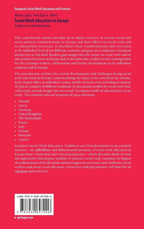 Produktbild: Social Work Education in Europe
