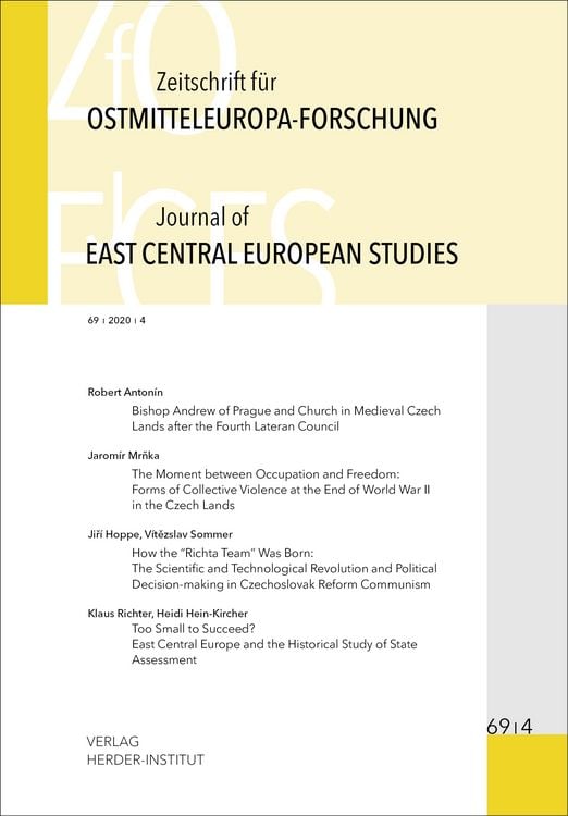 Produktbild: Zeitschrift f&uuml;r Ostmitteleuropa-Forschung (ZfO) 69/4 / Journal of East Central European Studies (JECES)