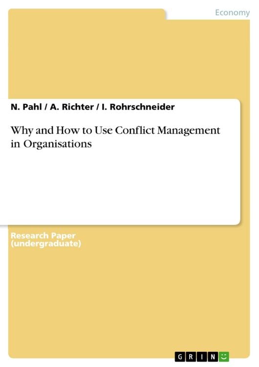 Produktbild: Why and How to Use Conflict Management in Organisations