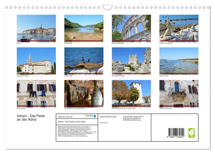 Produktbild: Istrien - Die Perle an der Adria (Wandkalender 2026 DIN A3 quer), CALVENDO Monatskalender