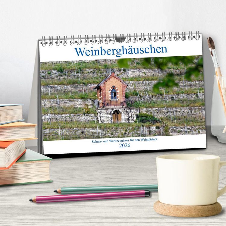 Produktbild: Weinbergh&auml;uschen - Schutz- und Werkzeughaus f&uuml;r den Weing&auml;rtner (Tischkalender 2026 DIN A5 quer), CALVENDO Monatskalender