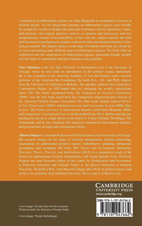 Produktbild: Constitutions in Authoritarian Regimes