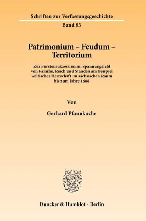 Produktbild: Patrimonium - Feudum - Territorium.