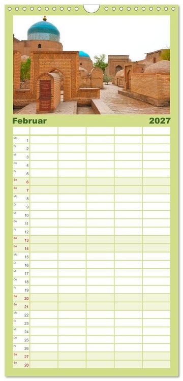 Produktbild: Familienplaner 2027 - Usbekistan, Perlen der Seidenstra&szlig;e mit 5 Spalten (Wandkalender, 21 x 45 cm) CALVENDO