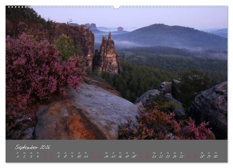 Produktbild: Traumlandschaft - S&auml;chsische Schweiz (hochwertiger Premium Wandkalender 2026 DIN A2 quer), Kunstdruck in Hochglanz