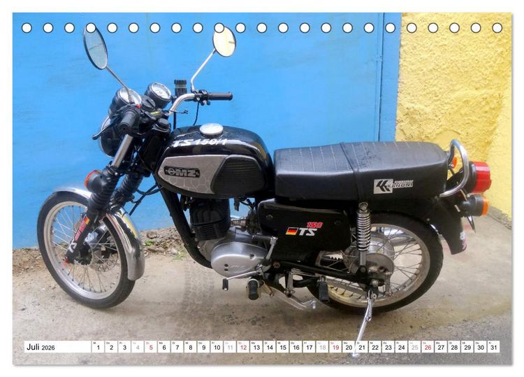Produktbild: MZ - Ein Motorrad aus der DDR in Kuba (Tischkalender 2026 DIN A5 quer), CALVENDO Monatskalender