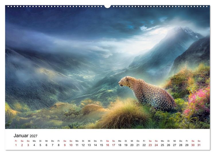 Produktbild: Gefleckte Schatten - Im Bann der Leoparden (Wandkalender 2027 DIN A2 quer), CALVENDO Monatskalender