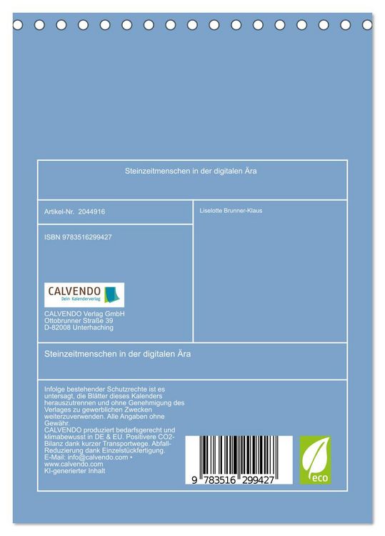Produktbild: Steinzeitmenschen in der digitalen &Auml;ra (Tischkalender 2026 DIN A5 hoch), CALVENDO Monatskalender