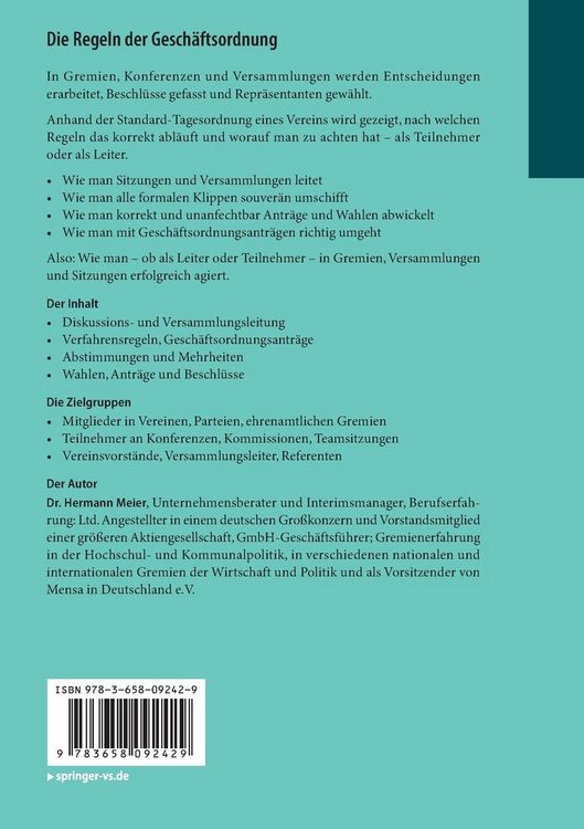 Produktbild: Die Regeln der Gesch&auml;ftsordnung
