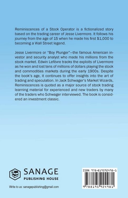 Produktbild: Reminiscences of a Stock Operator