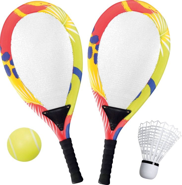 XTREM Sports Jumbo Tennis-Federball Set - 2 Schläger + Bälle Für Outdoor Spaß