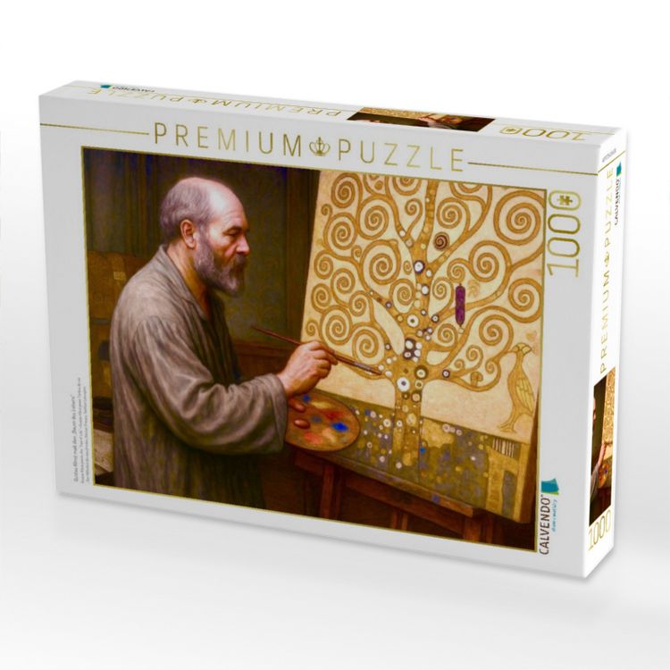 Produktbild: CALVENDO Puzzle Gustav Klimt malt den "Baum des Lebens" | 1000 Teile Lege-Gr&ouml;&szlig;e 64x48cm Foto-Puzzle f&uuml;r gl&uuml;ckliche Stunden