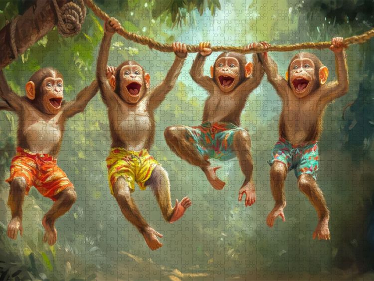 Produktbild: CALVENDO Puzzle Tiere wollen Spa&szlig; haben | 1000 Teile Lege-Gr&ouml;&szlig;e 64x48cm Foto-Puzzle f&uuml;r gl&uuml;ckliche Stunden