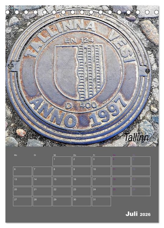 Produktbild: Faszination Kanaldeckel (Tischkalender 2026 DIN A5 hoch), CALVENDO Monatskalender