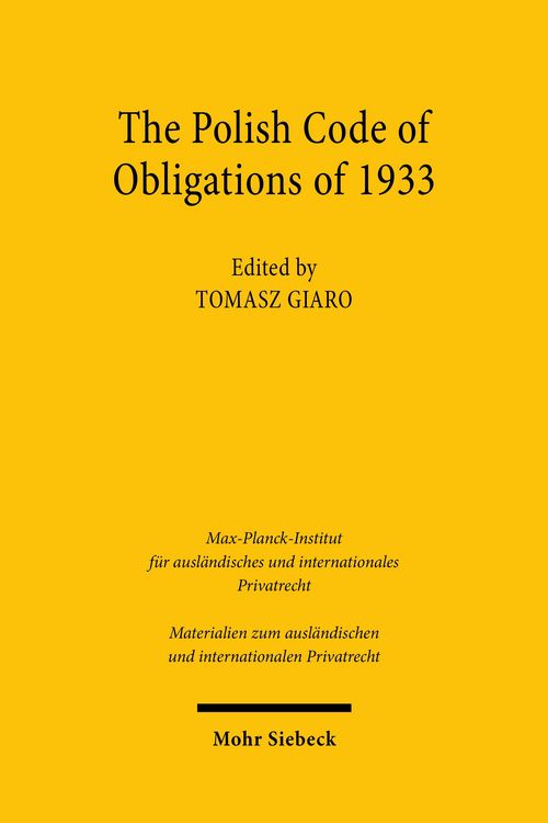 Produktbild: The Polish Code of Obligations of 1933