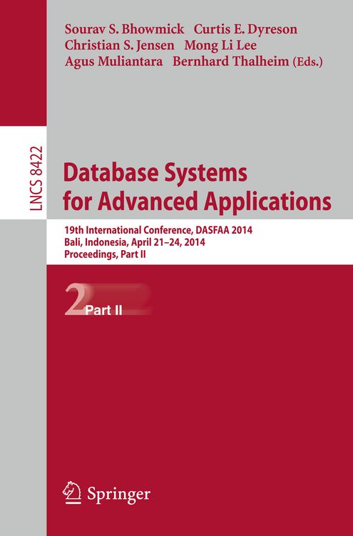 Bild vom Artikel Database Systems for Advanced Applications vom Autor Sourav S. Bhowmick