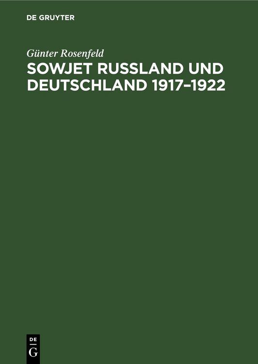 Produktbild: Sowjet Russland und Deutschland 1917&ndash;1922