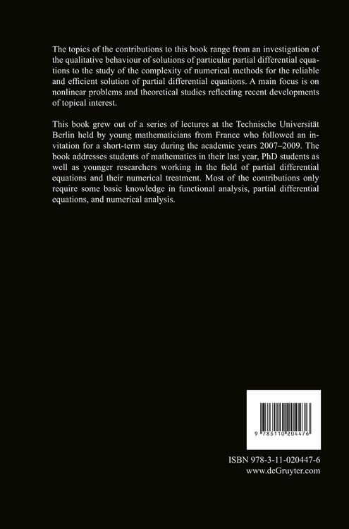 Produktbild: Analytical and Numerical Aspects of Partial Differential Equations