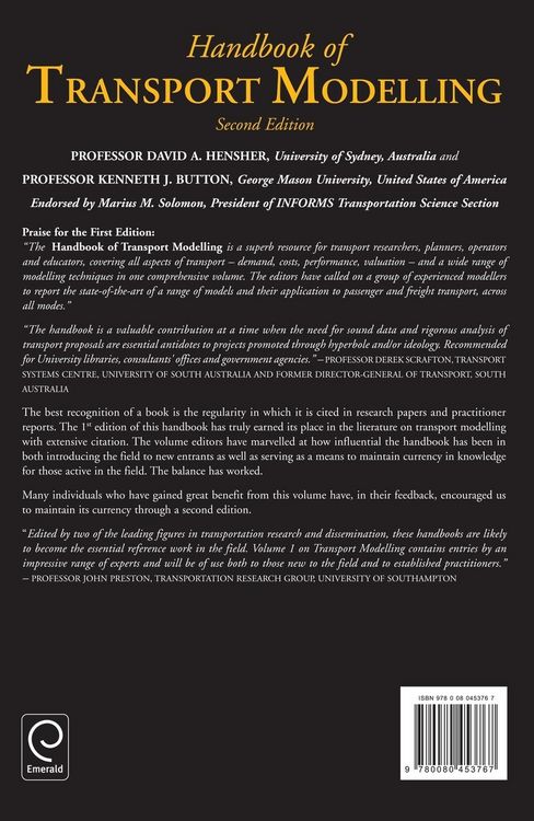 Produktbild: Handbook of Transport Modelling