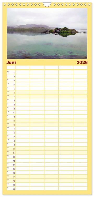 Produktbild: Familienplaner 2026 - Mit Hurtigruten zum Nordkap mit 5 Spalten (Wandkalender, 21 x 45 cm) CALVENDO