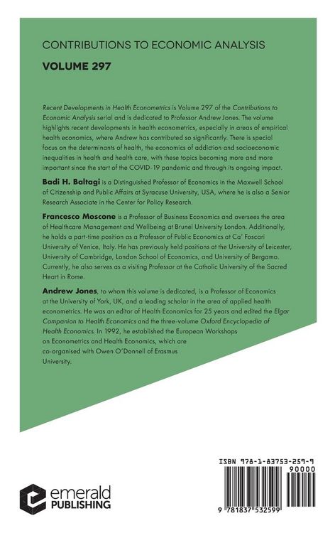 Produktbild: Recent Developments in Health Econometrics